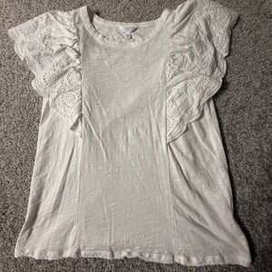 White Time and Tru Lace Butterfly Sleeve Top – Soft Feminine Everyday Classic